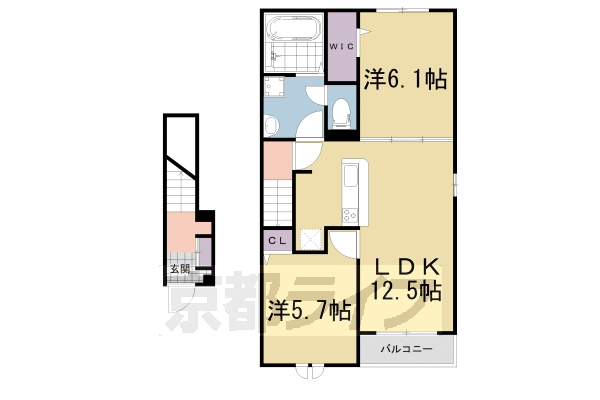 木津川市山城町平尾のアパートの間取り