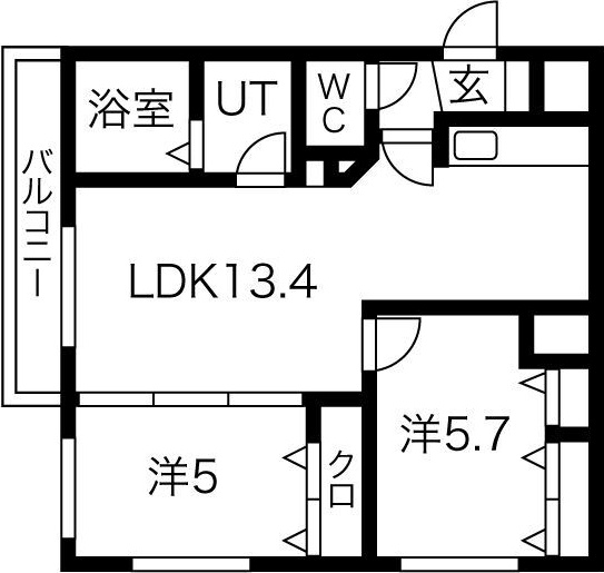 札幌市中央区南八条西のマンションの間取り