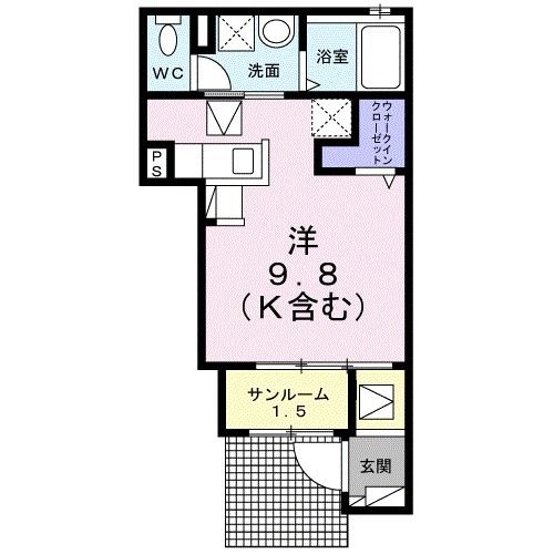 福岡県糟屋郡新宮町下府３（アパート）の賃貸物件の間取り