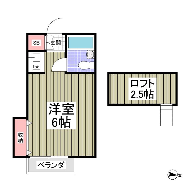 狭山市新狭山のアパートの間取り