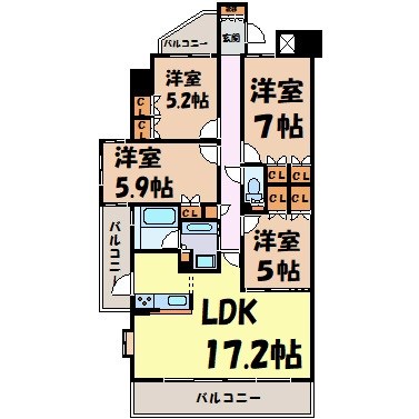 エスティメゾン東白壁の間取り