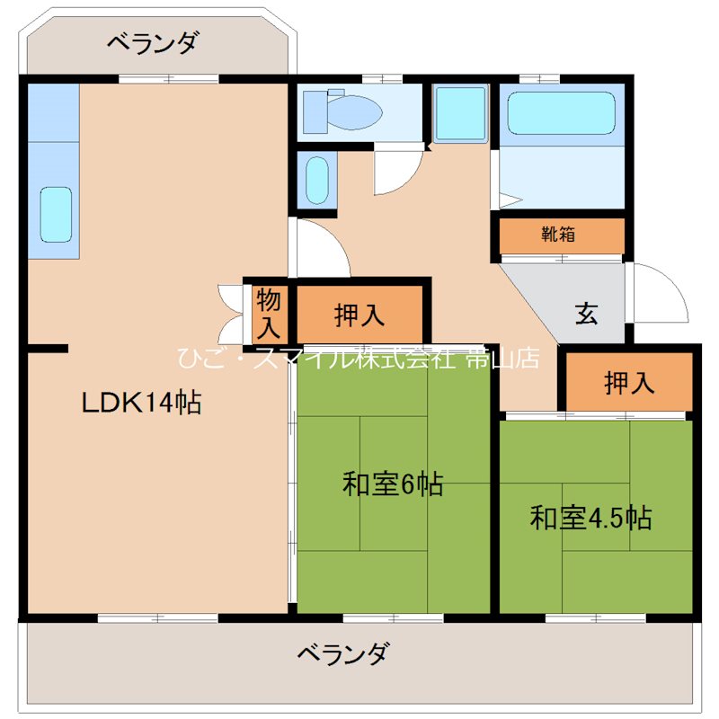 白山荘A棟の間取り