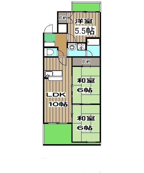 京都市西京区嵐山薬師下町のマンションの間取り