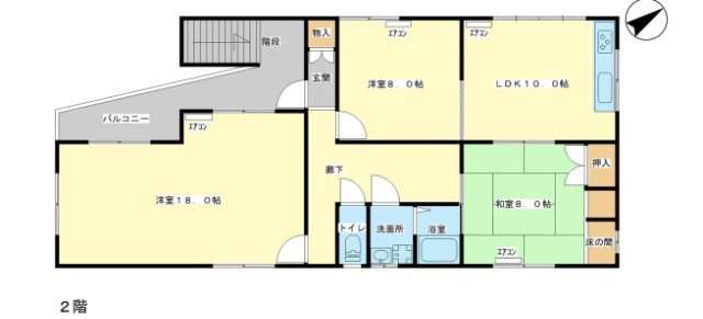 白鳥台3丁目北川貸家の間取り