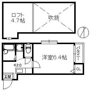 福岡市西区小戸のアパートの間取り