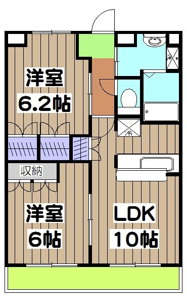 京都市西京区大枝中山町のマンションの間取り