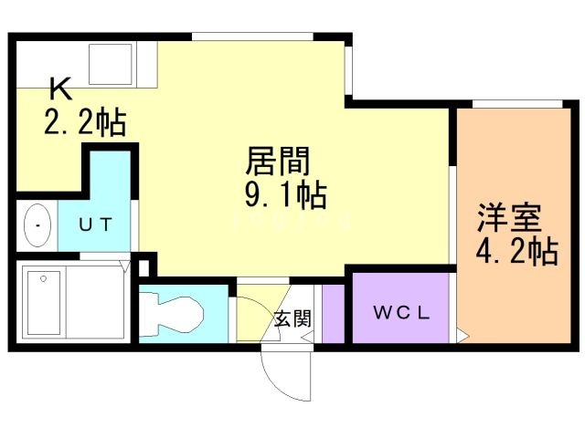 札幌市西区八軒二条東のマンションの間取り