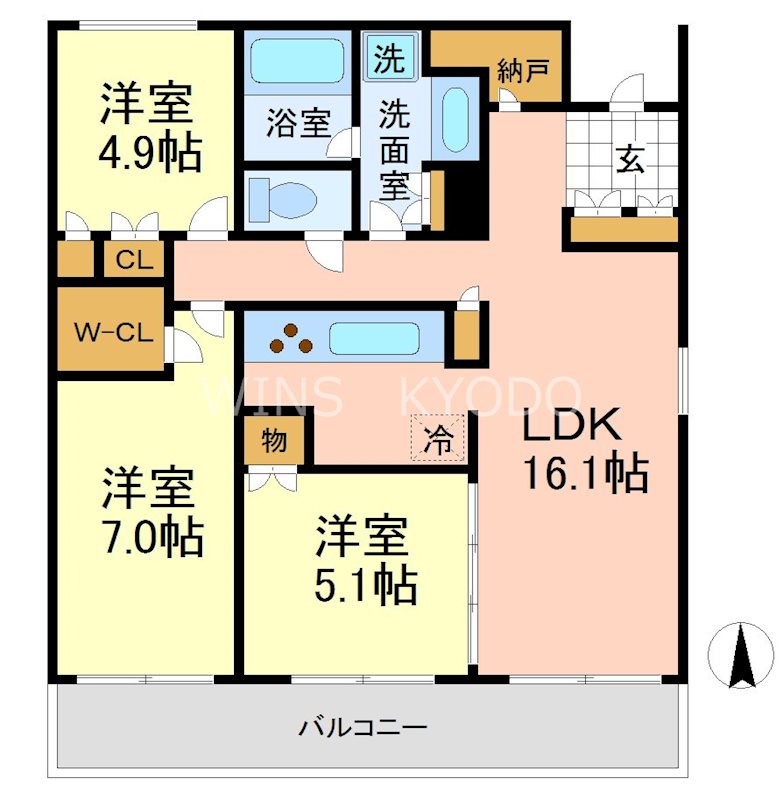 世田谷区砧のマンションの間取り