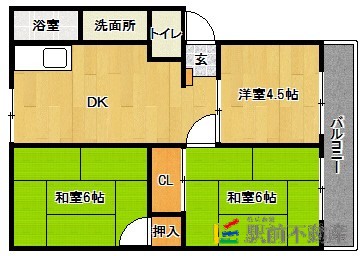 筑紫野市原田のアパートの間取り