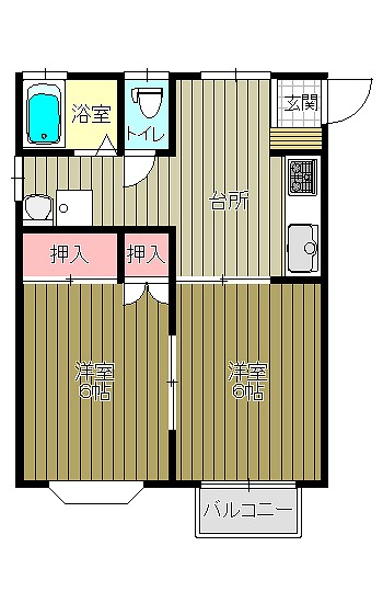 アップルハイツＢの間取り