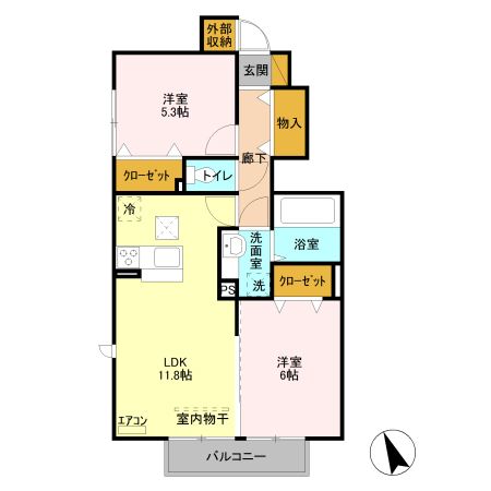 さいたま市桜区大字大久保領家のアパートの間取り