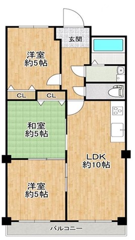 グリーンハイツ平野白鷺の間取り