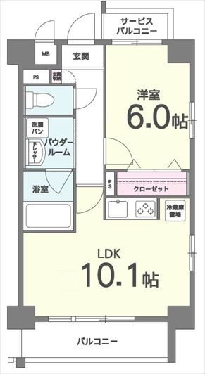 尼崎市長洲中通のマンションの間取り