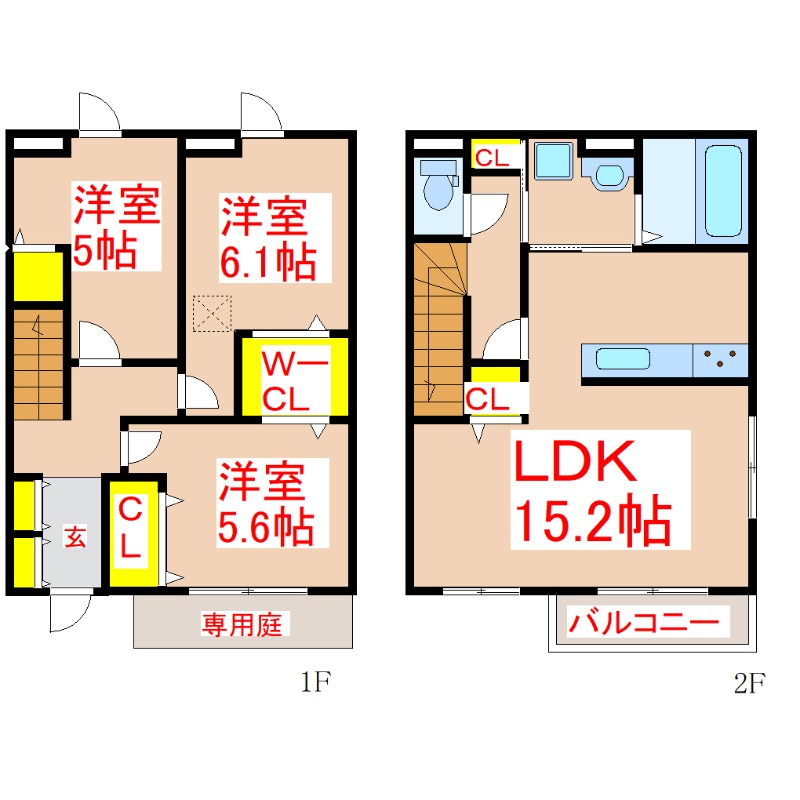 時・ＫＡＭＯＳＵ　Ａ棟の間取り