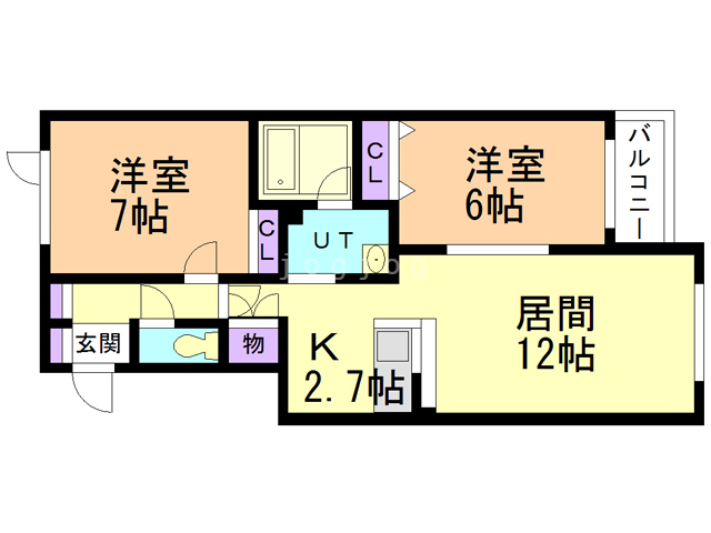 リッチオーク屯田Ｂの間取り