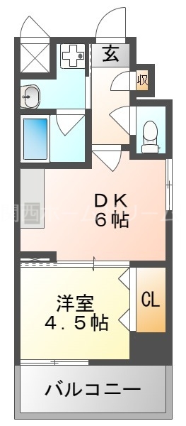 守口市大枝東町のマンションの間取り