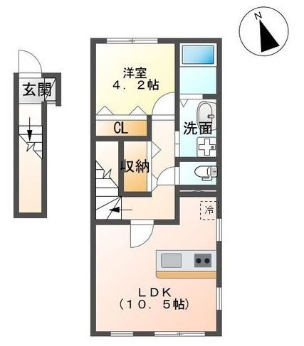 郡山市朝日のアパートの間取り