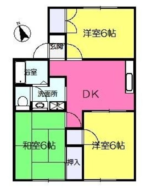 伊勢原市東大竹のアパートの間取り