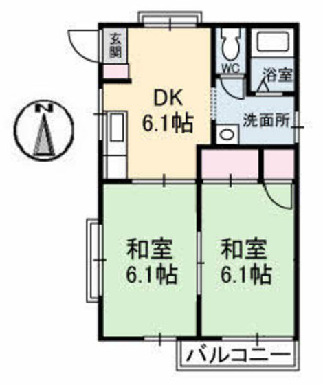 広島市佐伯区海老園のアパートの間取り