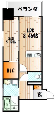 北九州市小倉北区魚町のマンションの間取り