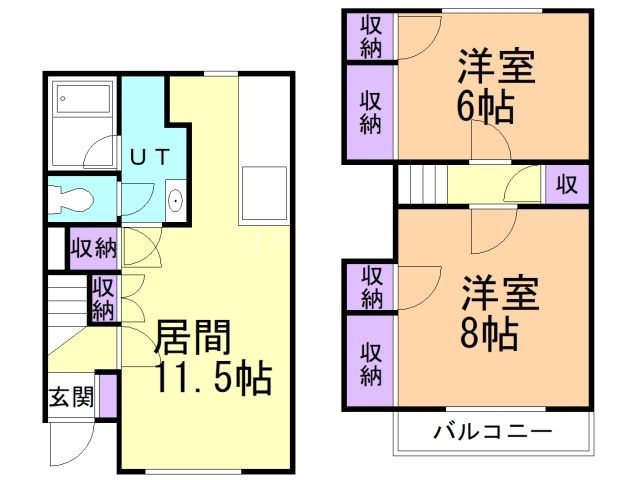 夕張郡栗山町朝日のアパートの間取り