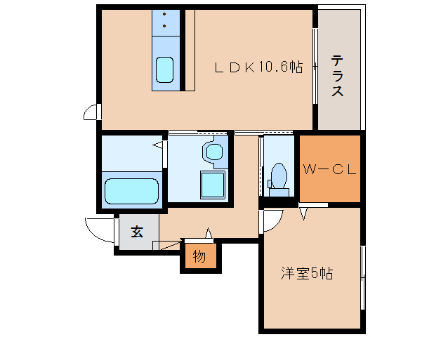 橿原市石原田町のアパートの間取り