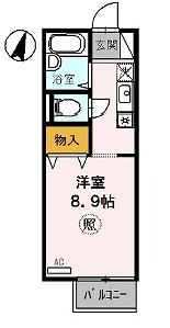 神戸市須磨区多井畑東町のアパートの間取り