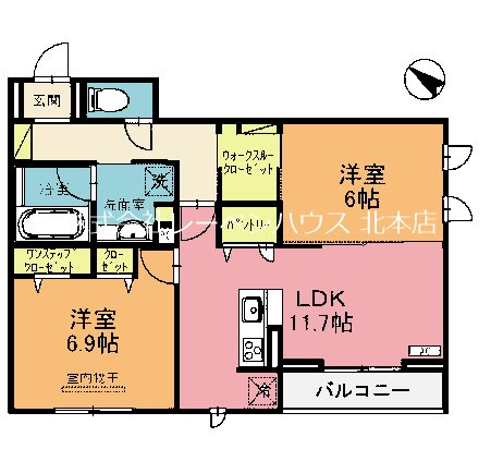 北本市東間のアパートの間取り