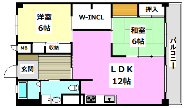 【茨木市西駅前町のマンションの間取り】