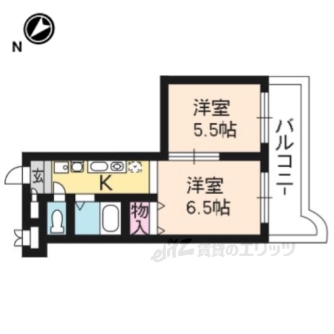 大津市大萱のマンションの間取り