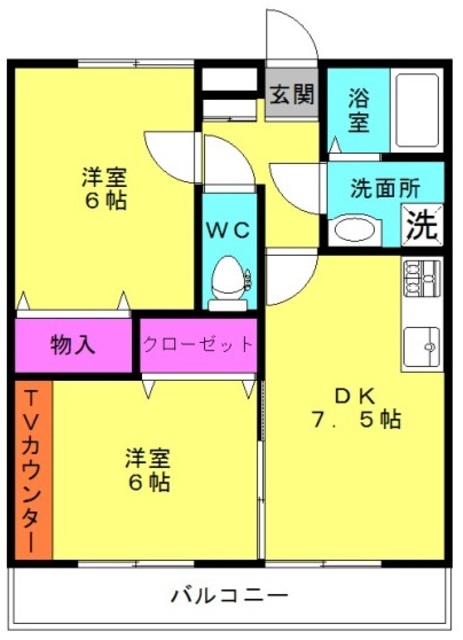 メゾンソレイユAの間取り写真
