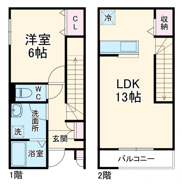 大垣市南若森 新築木造アパートの間取り写真