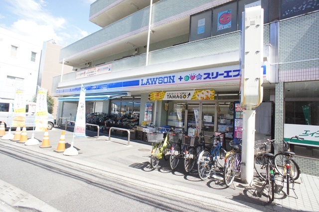 コンビニ　ローソンスリーエフ稲田堤駅前店（コンビニ）まで465m