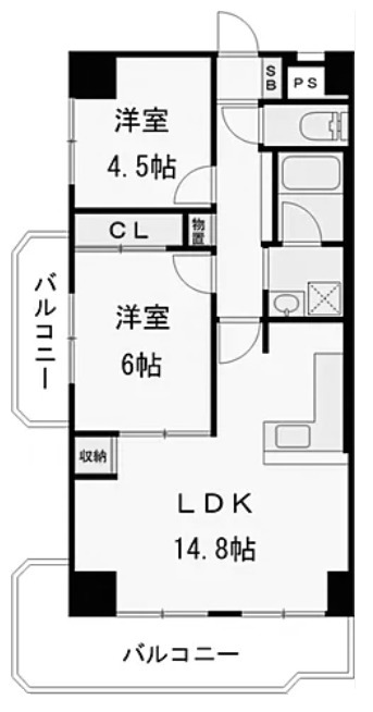 ＪＲ高崎線 熊谷駅 徒歩8分 9階建 築42年の間取り写真
