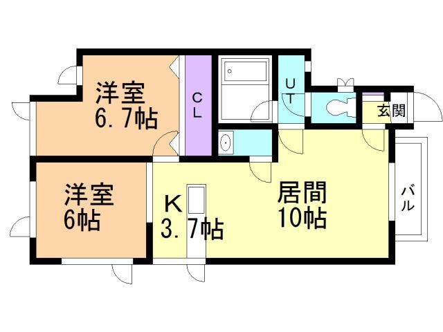 【函館市戸倉町のアパートの間取り】