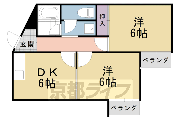 京都市西京区桂浅原町のマンションの間取り