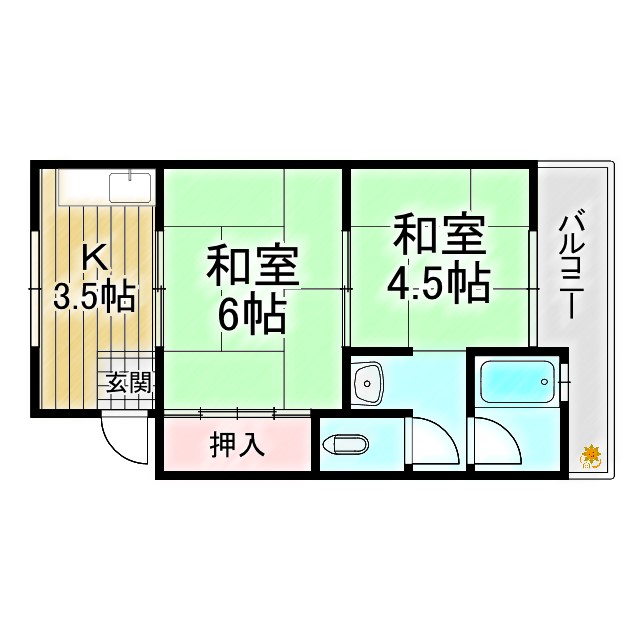 堺市西区浜寺石津町東のマンションの間取り