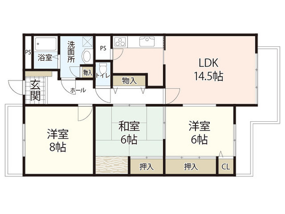 広島市西区高須のマンションの間取り