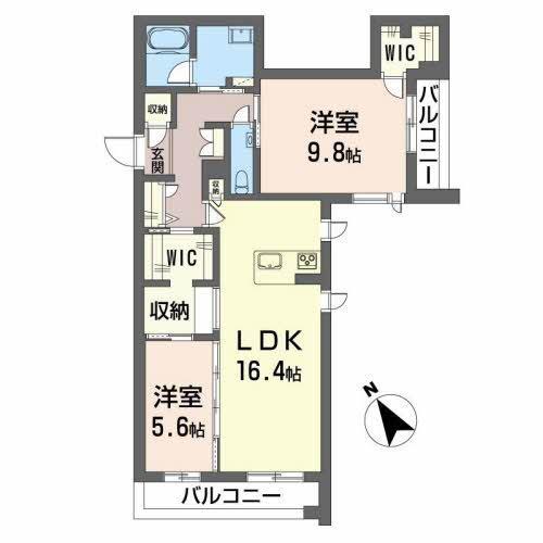 山形市木の実町のマンションの間取り