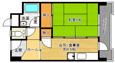 花山東団地25-706の間取り