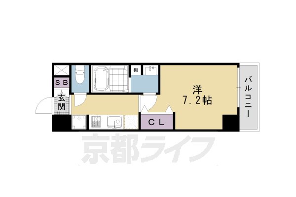 京都市南区唐橋川久保町のマンションの間取り