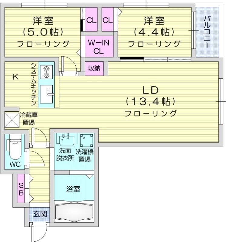 【アルファスクエア福住2条の間取り】