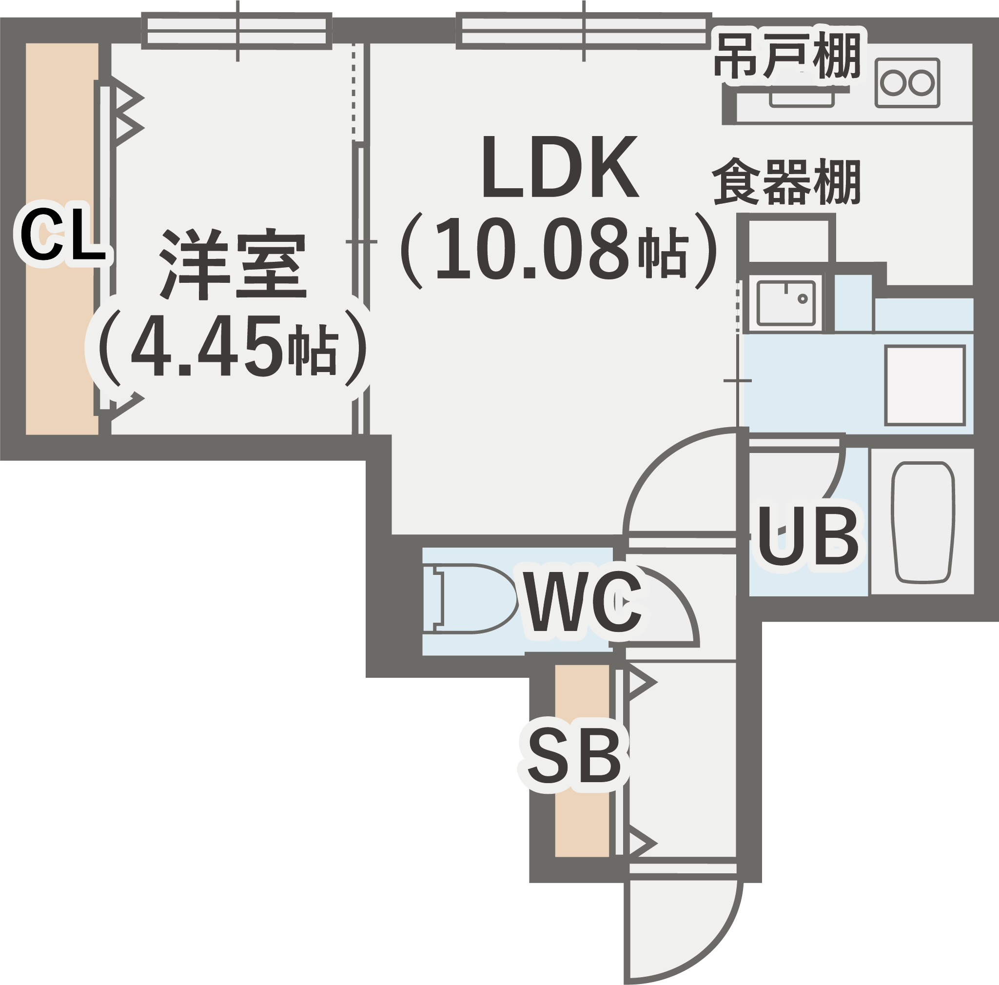 札幌市豊平区中の島二条のマンションの間取り