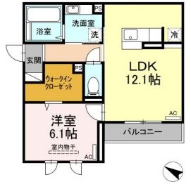 倉敷市石見町のアパートの間取り