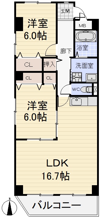 エクセル旭の間取り