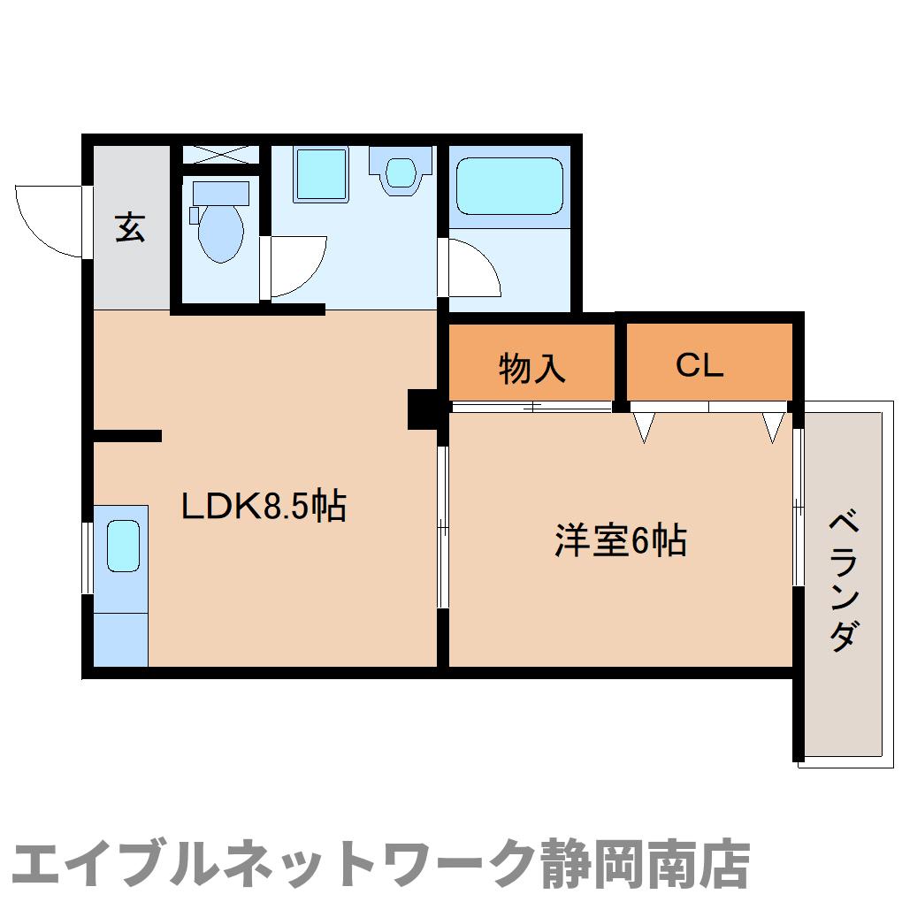 静岡市駿河区泉町のマンションの間取り