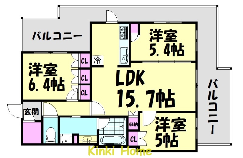 和歌山市友田町のマンションの間取り