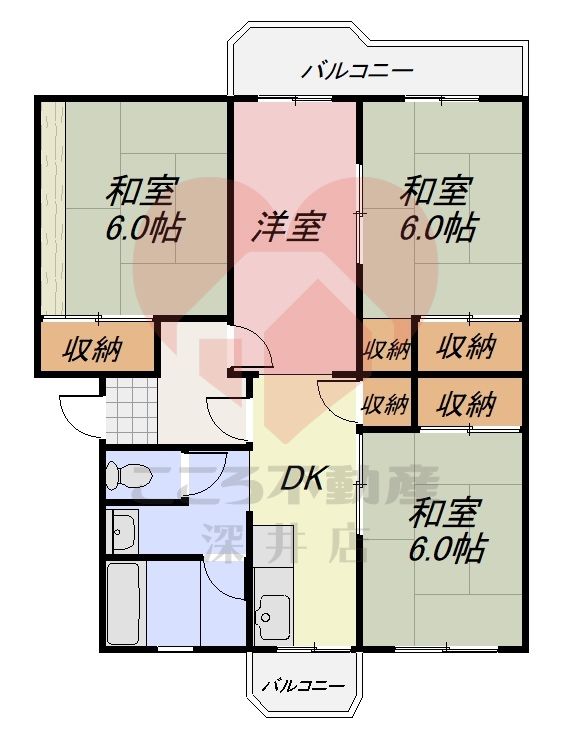 スマリオ岸和田天神山団地2棟の間取り