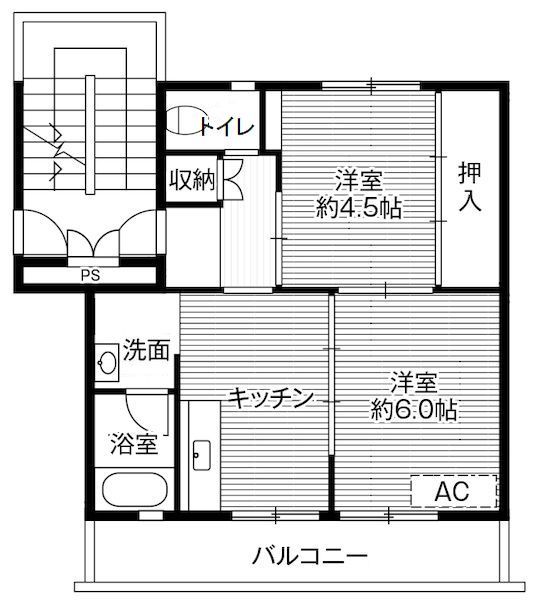 ビレッジハウス大曲2号棟の間取り