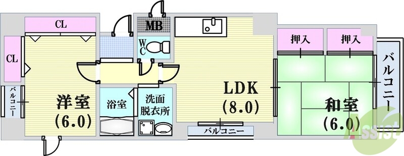 グレース神戸銘木の間取り